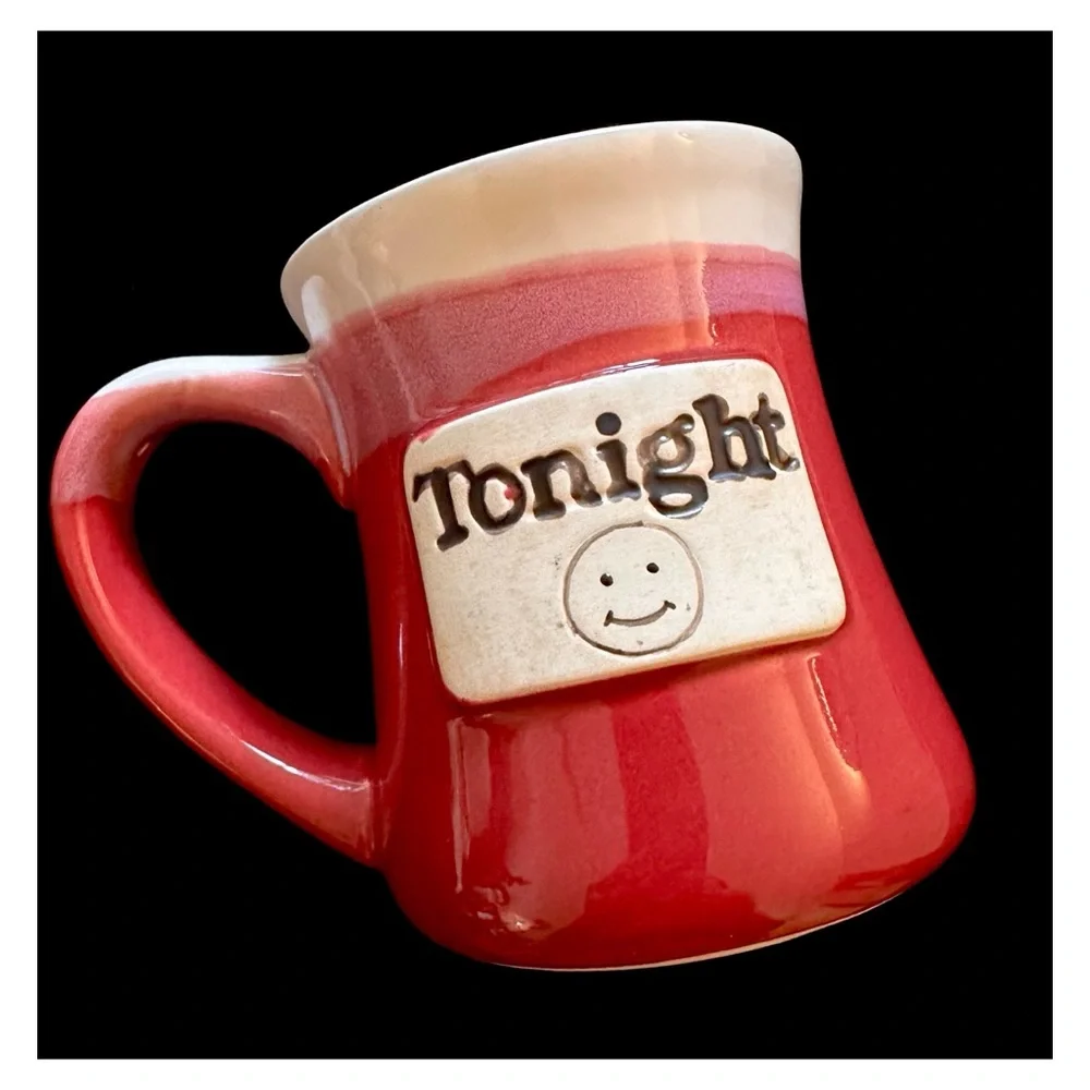 Vintage “Tonight / Not Tonight” Reversible Pottery Coffee Mug. - Picture 8 of 9